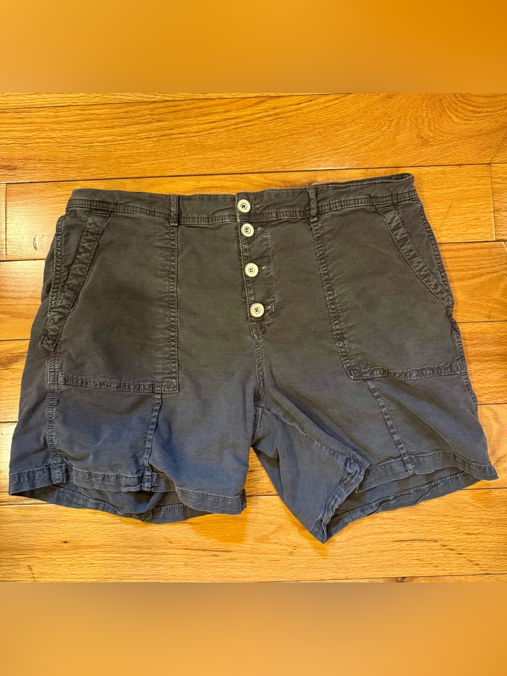 Anthropologie Neutral and Charcoal Denim Waistband Detail